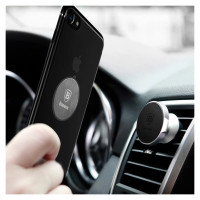Baseus Magnet Iron Suit self-adhesive plates for magnetic holders - silver and black (2 pcs.)