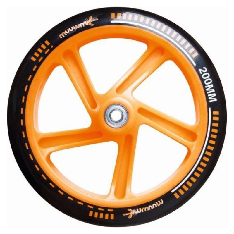 Muuwmi Aluminium Scooter skrejritenis 200 mm, melns/oranžs - AU 116