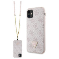 Guess GUHCN61P4TDSCPP Case for iPhone 11 / Xr - Pink Crossbody 4G Metal Logo