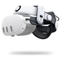 Bobovr S3 Pro strain relief strap for Meta Quest 3 VR goggles + B100 external battery - white and black