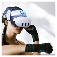 Bobovr S3 Pro strain relief strap for Meta Quest 3 VR goggles + B100 external battery - white and black