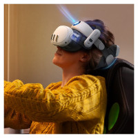 Bobovr S3 Pro strain relief strap for Meta Quest 3 VR goggles + B100 external battery - white and black