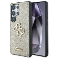Guess Fixed Glitter Big 4G Metal Logo case for Samsung Galaxy S25 Ultra gold