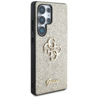 Guess Fixed Glitter Big 4G Metal Logo case for Samsung Galaxy S25 Ultra gold