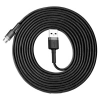 Baseus Cafule Cable durable nylon cable USB / micro USB 2A 3M black-gray (CAMKLF-HG1)
