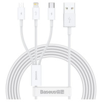 Baseus Superior 3in1 USB Cable - Lightning / USB Type C / Micro USB 3.5 A 1.5 m White (CAMLTYS-02)
