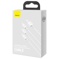 Baseus Superior 3in1 USB Cable - Lightning / USB Type C / Micro USB 3.5 A 1.5 m White (CAMLTYS-02)