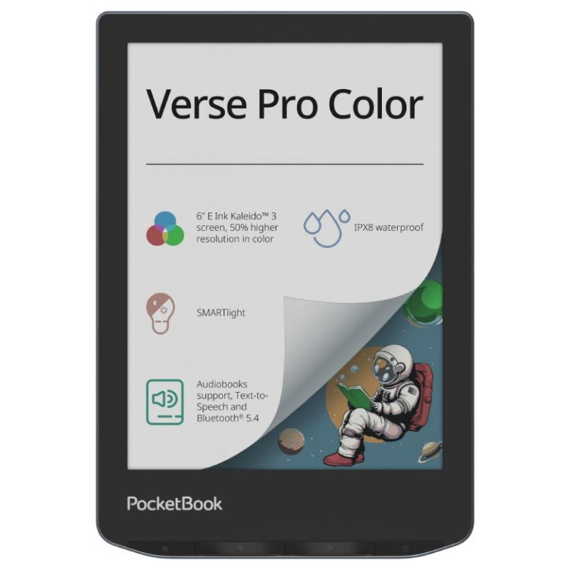 Pocketbook E-Reader|POCKETBOOK|Verse Pro Color|6"|1072x1448|1xUSB-C|Wireless LAN|Bluetooth|Dark Blue|PB634K3-1-WW
