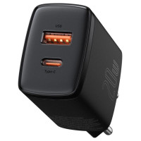 Baseus Compact fast charger USB / USB Type C 20W 3A Power Delivery Quick Charge 3.0 black (CCXJ-B01)