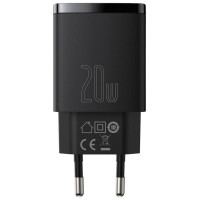 Baseus Compact fast charger USB / USB Type C 20W 3A Power Delivery Quick Charge 3.0 black (CCXJ-B01)