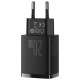 Baseus Compact fast charger USB / USB Type C 20W 3A Power Delivery Quick Charge 3.0 black (CCXJ-B01)