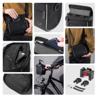 Wozinsky bicycle handlebar bag bike shoulder bag black (WBHBB-01)