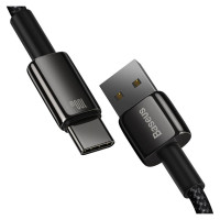 Baseus Tungsten Gold USB-A to USB-C Cable 480Mb/s 100W 1m Black (CAWJ000001)