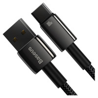 Baseus Tungsten Gold USB-A to USB-C Cable 480Mb/s 100W 1m Black (CAWJ000001)