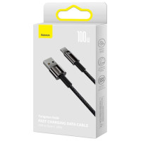 Baseus Tungsten Gold USB-A to USB-C Cable 480Mb/s 100W 1m Black (CAWJ000001)