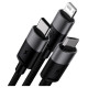 Baseus 3in1 USB - micro USB / Lightning / USB C 3.5A 1.2m cable Baseus StarSpeed - black