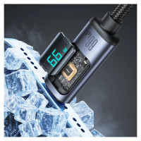 Joyroom Prism Series A16 USB-C / USB-A Cable 66W 1.2m with LED Display - Black