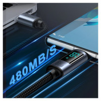 Joyroom Prism Series A16 USB-C / USB-A Cable 66W 1.2m with LED Display - Black