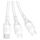 Dudao USB cable - USB C / micro USB / Lightning 480Mb/s 6A 1.2m - white