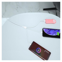 Dudao USB cable - USB C / micro USB / Lightning 480Mb/s 6A 1.2m - white