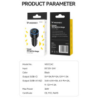 Wozinsky WDCCAC USB-C USB-A 36W car charger - black