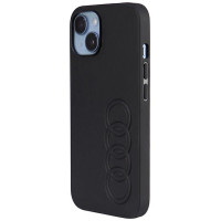 Audi Synthetic Leather iPhone 14 6.1" black/black hardcase AU-TPUPPCIP14-TT/D1-BK