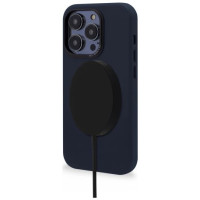 Decoded Leather Case with MagSafe for iPhone 14 Pro Max - navy blue