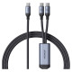 Joyroom Speedy Series S-A21 2in1 USB-C - USB-C / USB-C cable 100W 1.5m - black