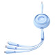 Joyroom Colorful Series S-A40 Cable Retractable 3in1 USB-A - USB-C / Lightning / Micro USB 1m - Blue
