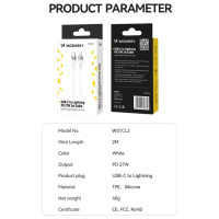 Wozinsky WSTCL2 Lightning / USB-C PD 27W cable 2 m - white