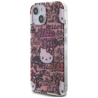 Hello Kitty IML Tags Graffiti case for iPhone 15 - pink