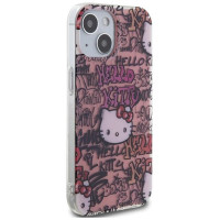 Hello Kitty IML Tags Graffiti case for iPhone 15 - pink
