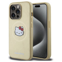 Hello Kitty Leather Kitty Head MagSafe case for iPhone 14 Pro Max - gold
