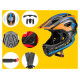 Rockbros TT-32SOBL-M children's bicycle helmet with removable chinbar, size M - black and orange