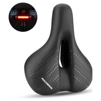 Rockbros 38218916002 MTB bicycle saddle + lamp - black