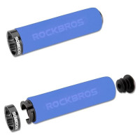Rockbros BT1001BLBK sponge bicycle handlebar grips - blue and black