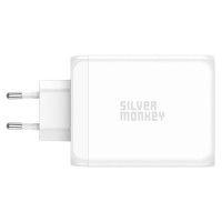 Silver Monkey SMA154 200W GaN charger 3xUSB-C PD USB-A QC 3.0 - white