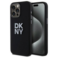 Dkny Liquid Silicone Metal Logo iPhone 15 Pro Case - Black