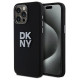 Dkny Liquid Silicone Metal Logo iPhone 15 Pro Case - Black
