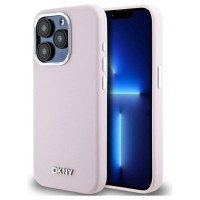 Dkny Liquid Silicone Small Metal Logo MagSafe case for iPhone 14 Pro - pink