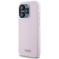 Dkny Liquid Silicone Small Metal Logo MagSafe case for iPhone 14 Pro - pink