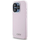 Dkny Liquid Silicone Small Metal Logo MagSafe case for iPhone 15 Pro - pink