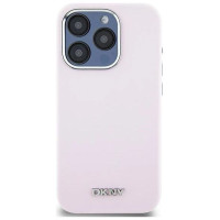 Dkny Liquid Silicone Small Metal Logo MagSafe case for iPhone 15 Pro - pink
