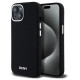 Dkny Liquid Silicone Small Metal Logo MagSafe Case for iPhone 15 Plus / 14 Plus - Black
