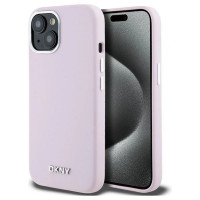 Dkny Etui DKNY Liquid Silicone Small Metal Logo MagSafe na iPhone 15 / 14 / 13 - różowe