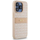 Dkny Leather Mono Stripe & Metal Logo case for iPhone 15 Pro - pink