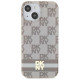Dkny IML Checkered Mono Pattern & Printed Stripes MagSafe Case for iPhone 15 Plus / 14 Plus - Beige