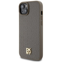 Dkny Leather Pattern Metal Logo MagSafe case for iPhone 15 / 14 / 13 - brown
