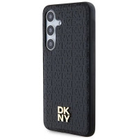 Dkny Leather Pattern Metal Logo MagSafe case for Samsung Galaxy S24+ - black