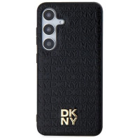 Dkny Leather Pattern Metal Logo MagSafe case for Samsung Galaxy S24+ - black